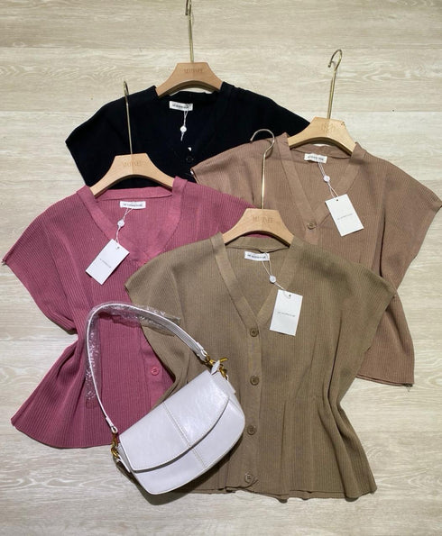MATINEE V-Neck Button Down Knitted Tops
